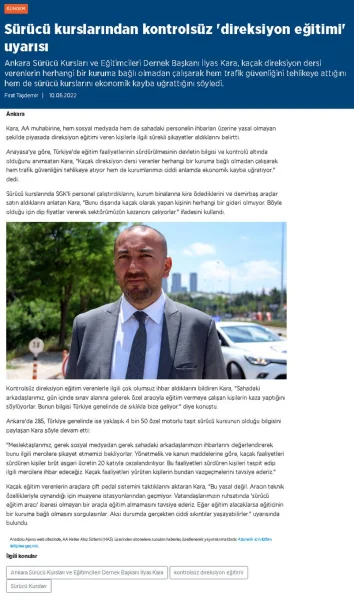 Kaçak Direksiyon Eğitimi Faaliyeti