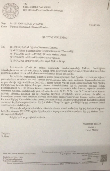 Ücretsiz Okutulacak Öğrenciler